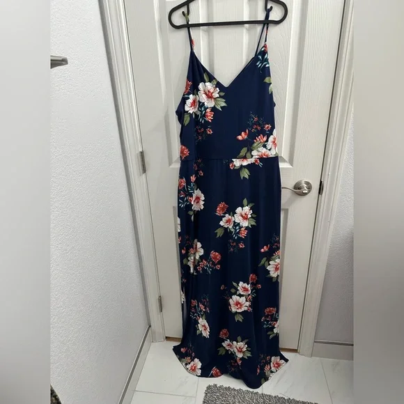 Fortune + Ivy Dresses | Fortune + Ivy Alicia Maxi Knit Dress With Side Slits | Color: Blue | Size: Xxl | Princes3123's Closet